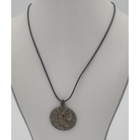 Vintage Sterling Silver 925 Margot De Taxco Gemini Zodiac Pendant Necklace - Picture 2 of 5